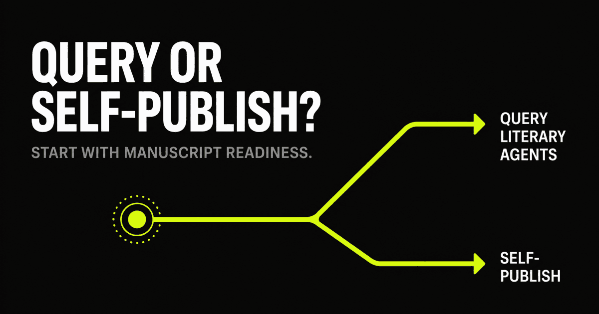 Finished manuscript at a decision fork between querying literary agents and self-publishing.